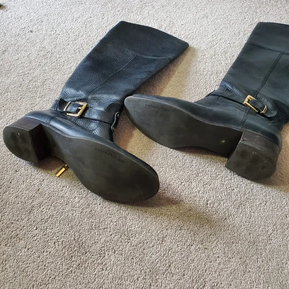 Banana Republic Black Genuine Leather Preppy Equestrian Riding Boots 9 - Picture 7 of 7